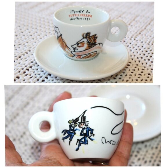Tutto Fellini illy Caffe New York 1993 Espresso Cup/Plate Richard Ginori Italy - Picture 1 of 12